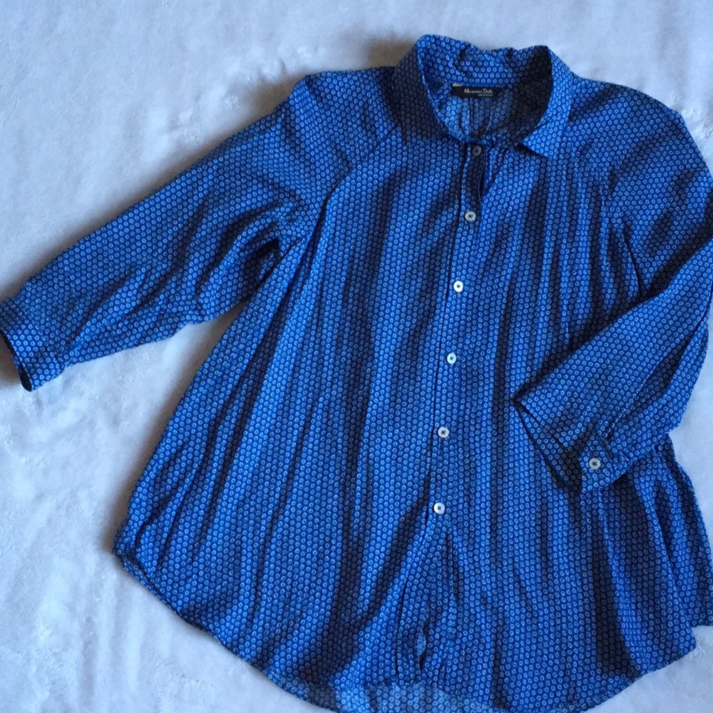 Massimo Dutti blue button up shirt